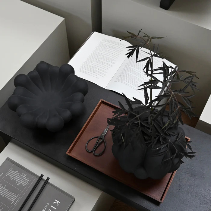 BLOOM fekete kerámia tál homokviaszhoz - Az én boltom