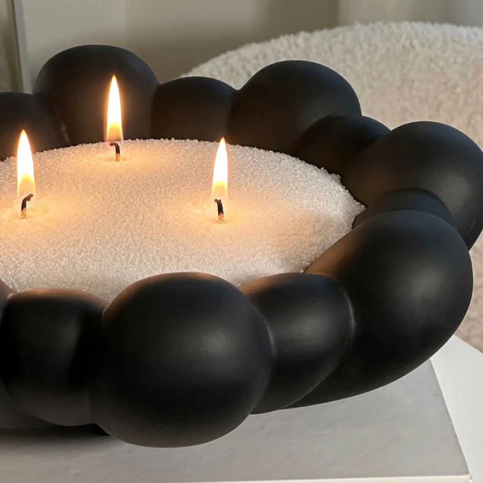 BLOOM fekete kerámia tál homokviaszhoz - Az én boltom