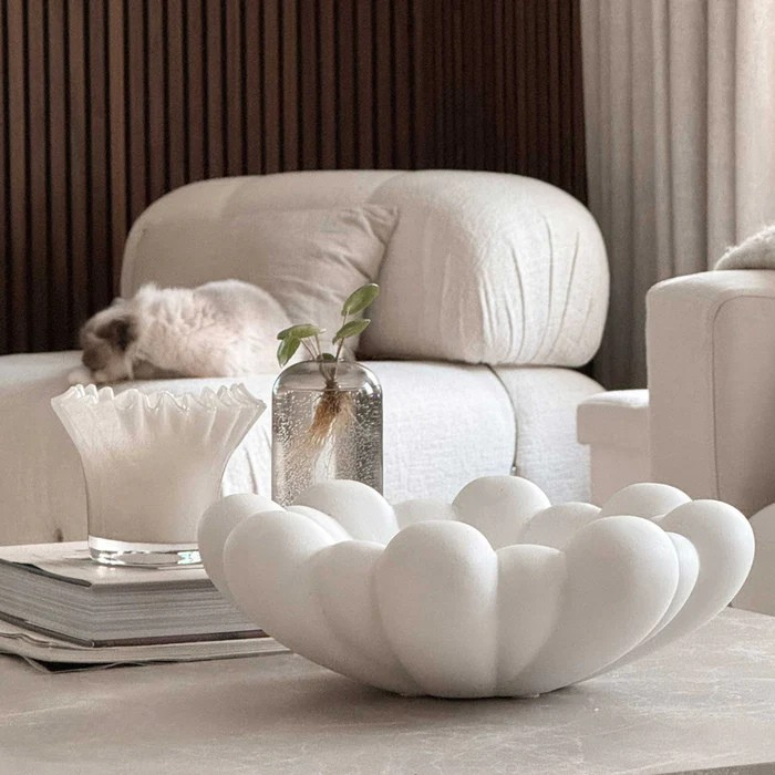 BLOOM fehér kerámia tál homokviaszhoz - Az én boltom