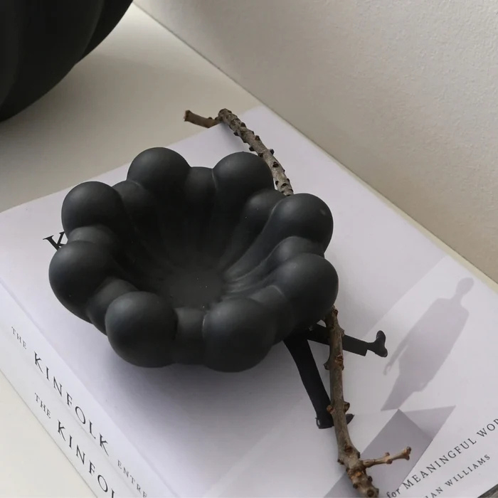 BLOOM fekete kerámia tál homokviaszhoz - Az én boltom