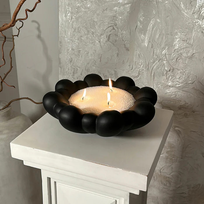 BLOOM fekete kerámia tál homokviaszhoz - Az én boltom