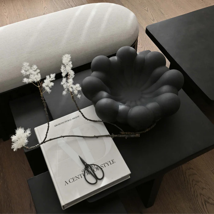 BLOOM fekete kerámia tál homokviaszhoz - Az én boltom