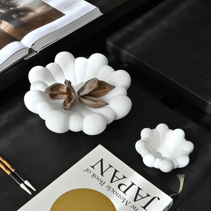 BLOOM fehér kerámia tál homokviaszhoz - Az én boltom