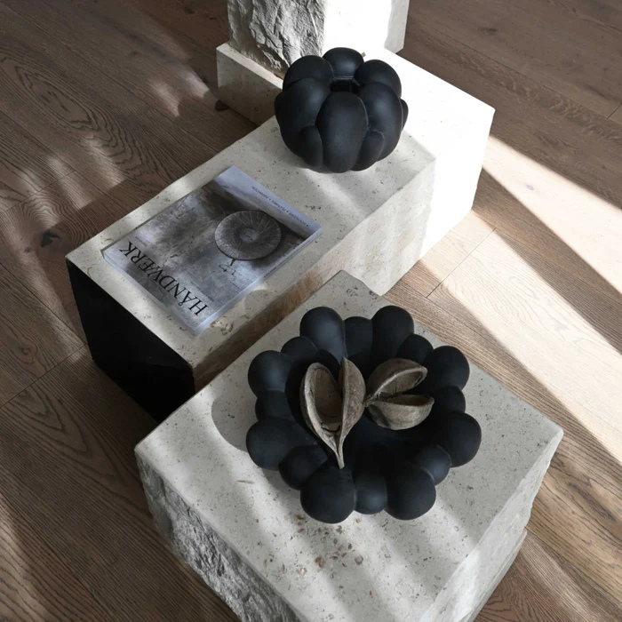 BLOOM fekete kerámia tál homokviaszhoz - Az én boltom