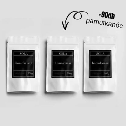 3x500g csomag homokviasz + 90 kanóc – SOLA®