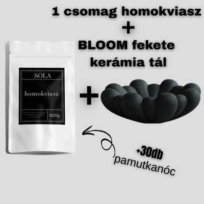 SOLA Homokviasz & Bloom fekete kerámia tál