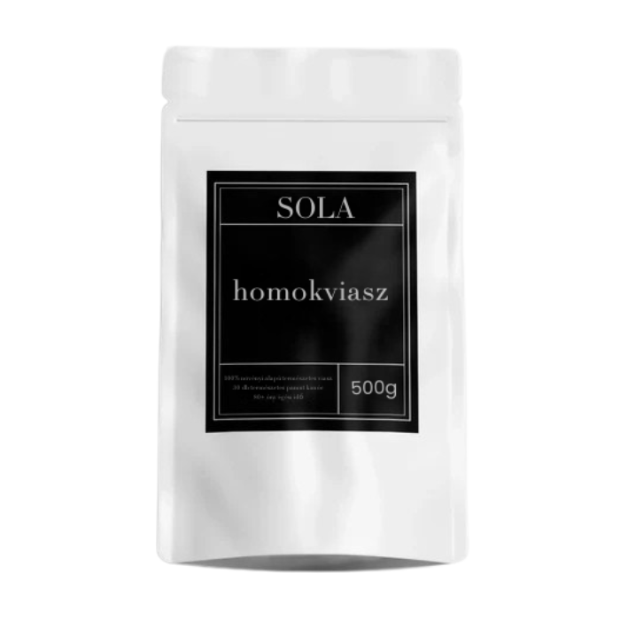 SOLA® Prémium Hófehér Homokviasz (500g) – Önmagát eloltó, korommentes gyertya + 30db ajándék kanóc - Az én boltom